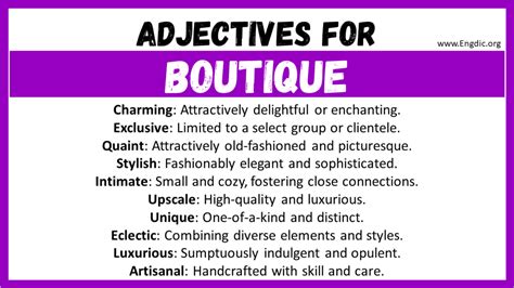 boutique synonym|words to describe a boutique.